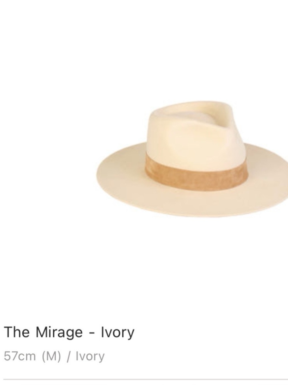 Lack Of Color The Mirage Ivory Wide Brim Hat with Tan Band